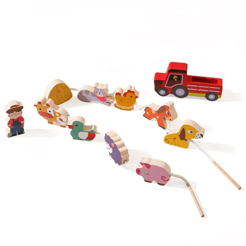 Montessori Wooden Toy Stacking&Threading-8