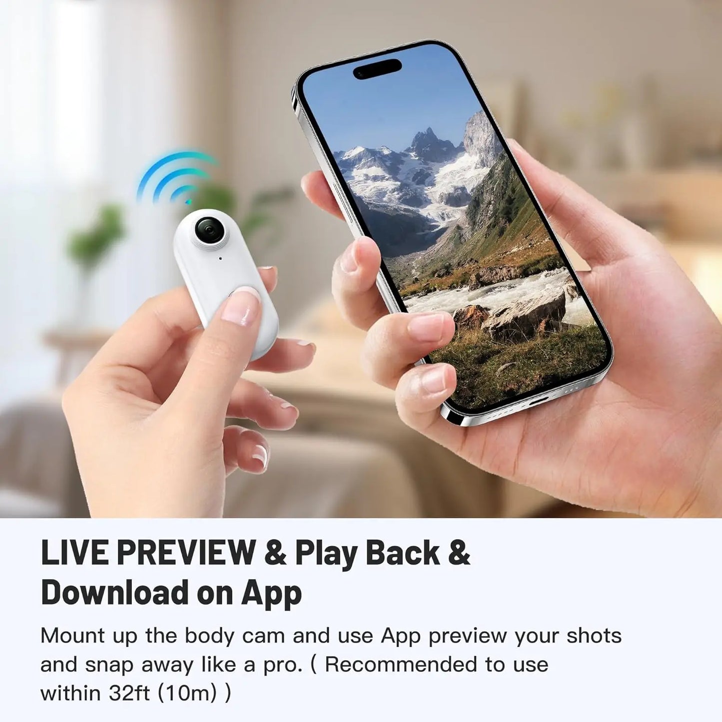 1080P WLAN Mini Kamera mit 32 GB Speicher und 360° Clip