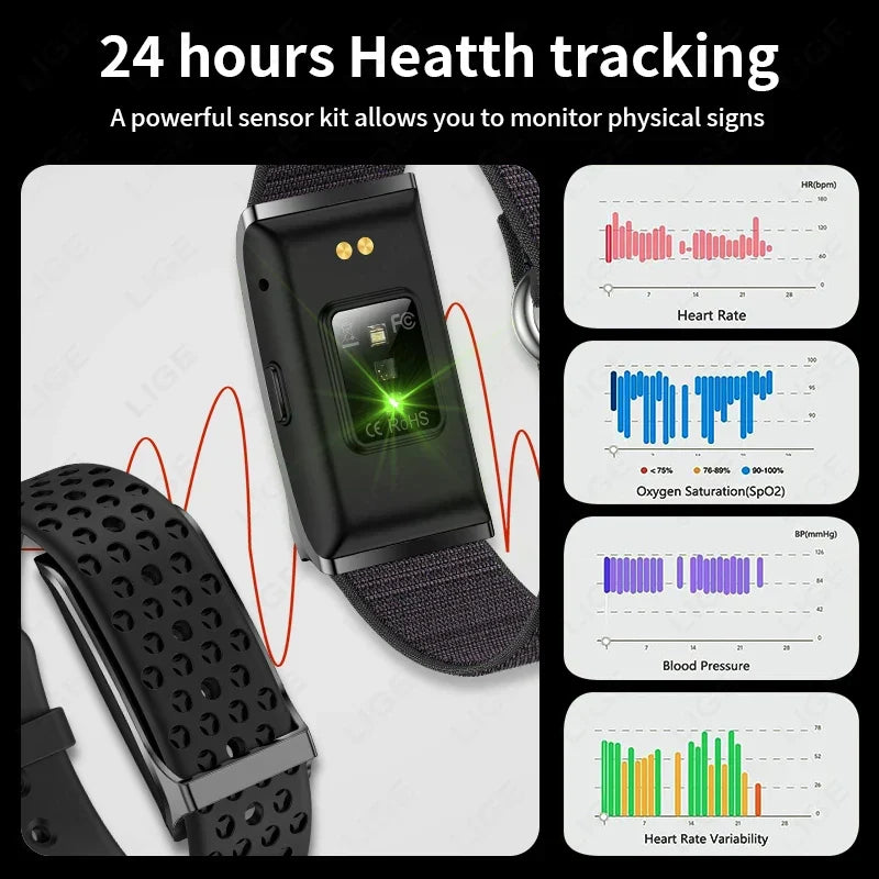 No-Screen Smart Fitness Band Black-2