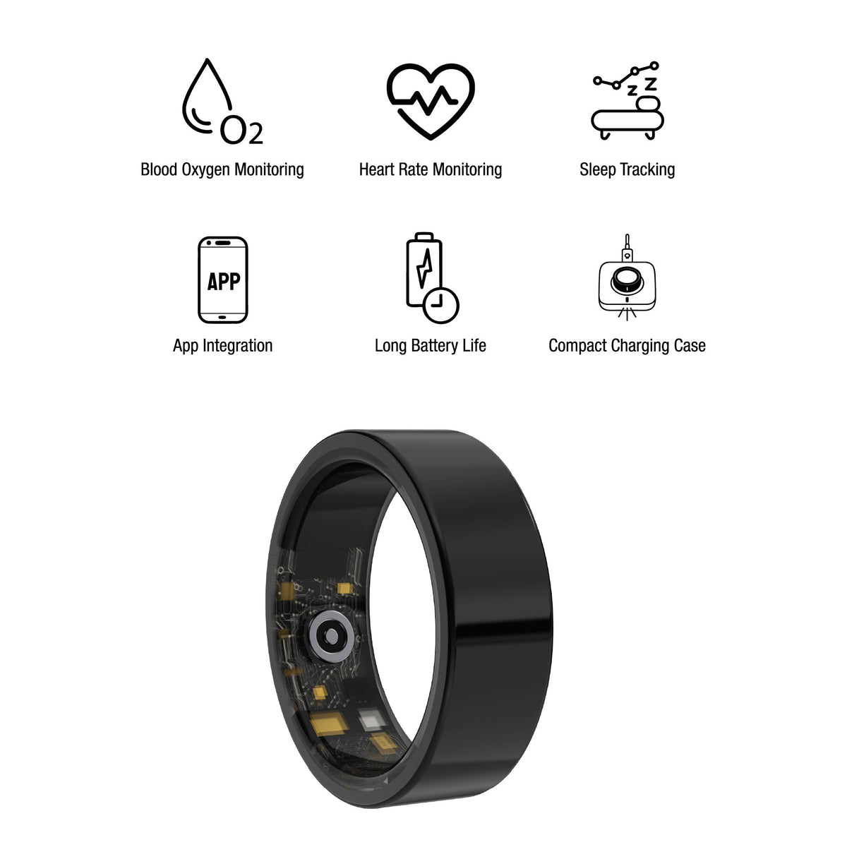 Everyday Wellness Smart Ring – Sleek Health & Sleep Tracker with Magnetic Charging Base-1
