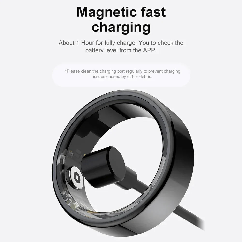 Smart Ring Fitness Tracker aus Edelstahl mit Schlaftracking
