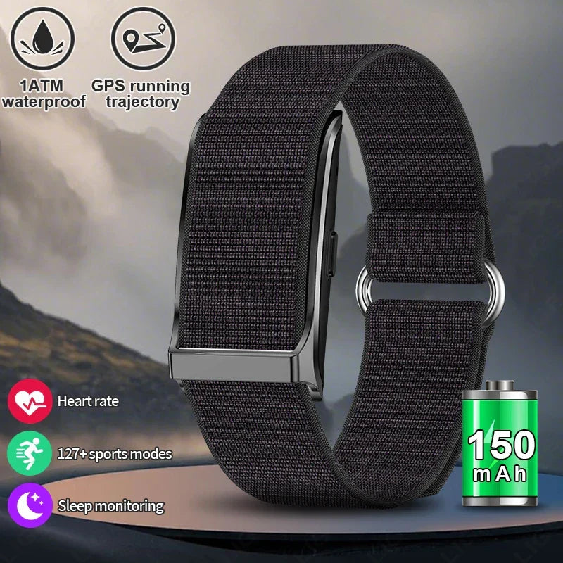 No-Screen Smart Fitness Band Black-1