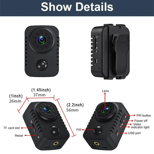 Mini Camera 1080P Full HD Smart Pocket Camcorder Black-1