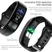 Fitness Bracelet Heart Blood Body Monitoring Black-2