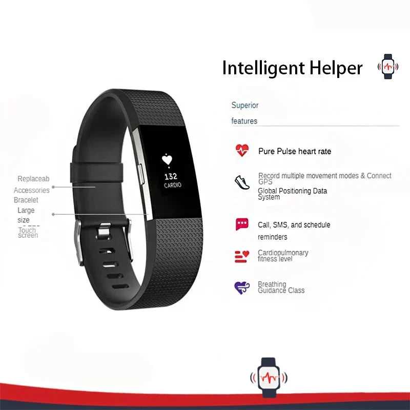 Smart Fitness Wristband Heart Rate Black-4
