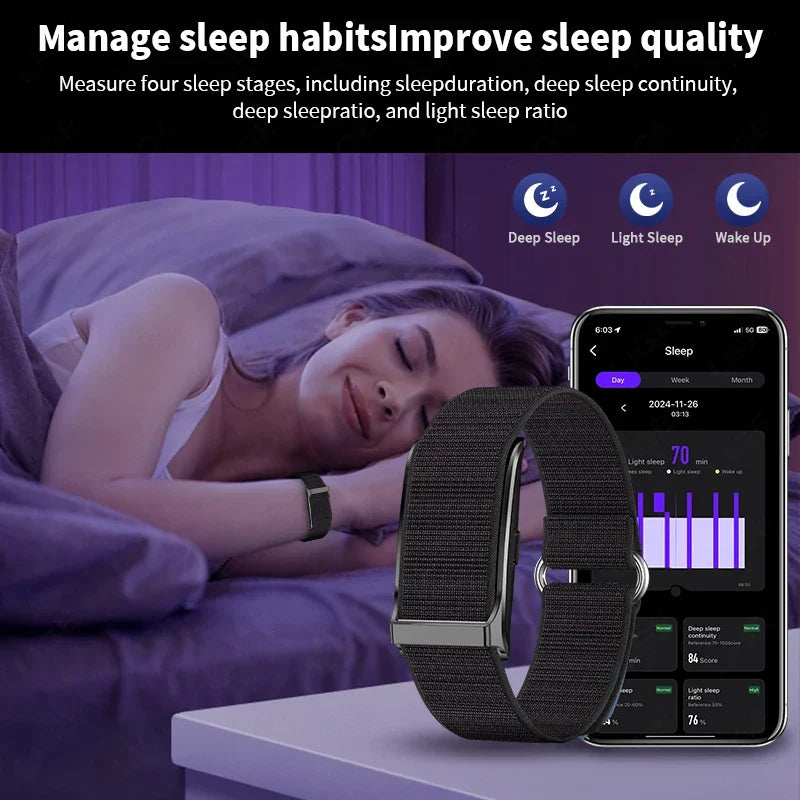 No-Screen Smart Fitness Band Black-4