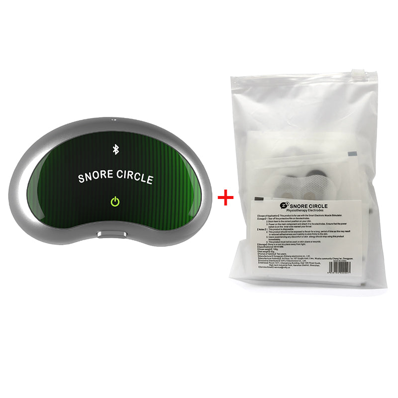 Smarte Anti-Schnarch-Hilfe mit Bluetooth und Elektroden für eine praktische Anwendung während der Nacht.