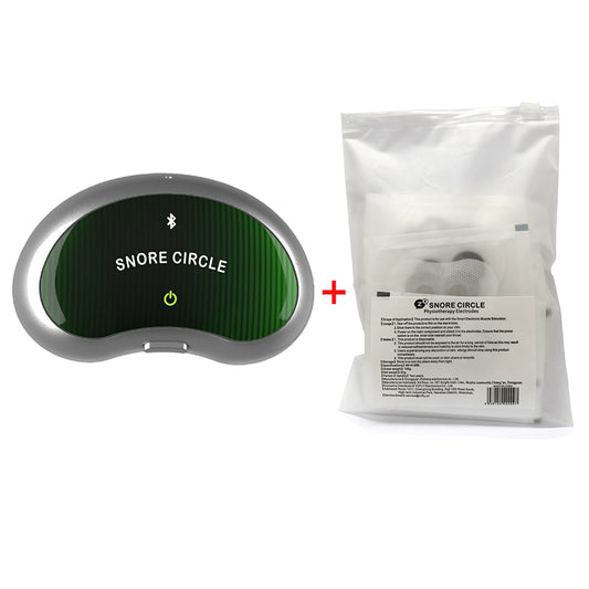 Smarte Anti-Schnarch-Hilfe mit Bluetooth und Elektroden für eine praktische Anwendung während der Nacht.