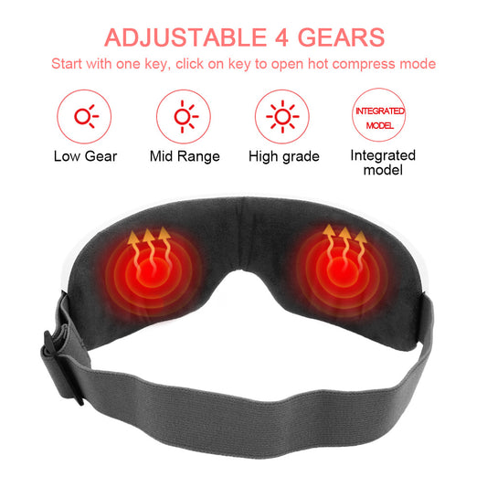 Elektrisches Augenmassagegerät mit Wärmefunktion, 3D-Massage und Bluetooth-Musik für entspannte Augen.