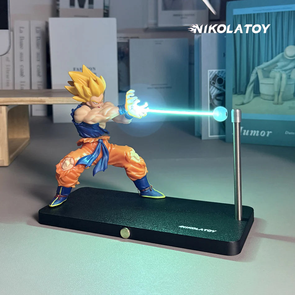 Anime LED Figur mit leuchtendem Energieeffekt als stylische Gaming Dekoration für Schreibtisch und Regal