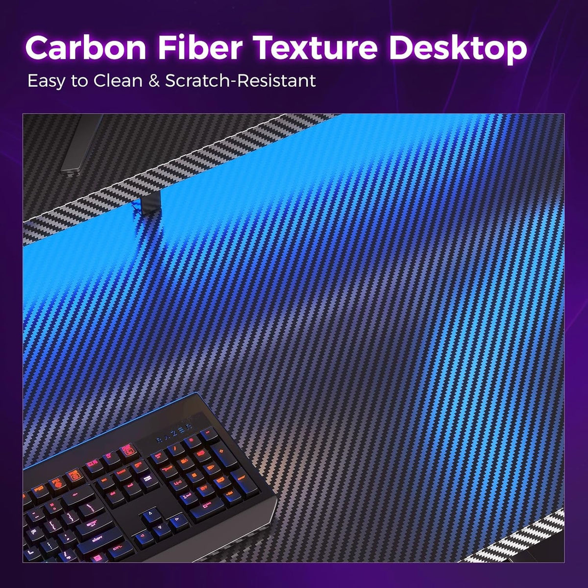 55 Inch Gaming Desk With LED Lights-4