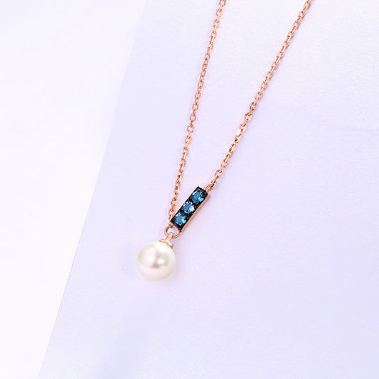Halskette „Pearl Glow Blue“