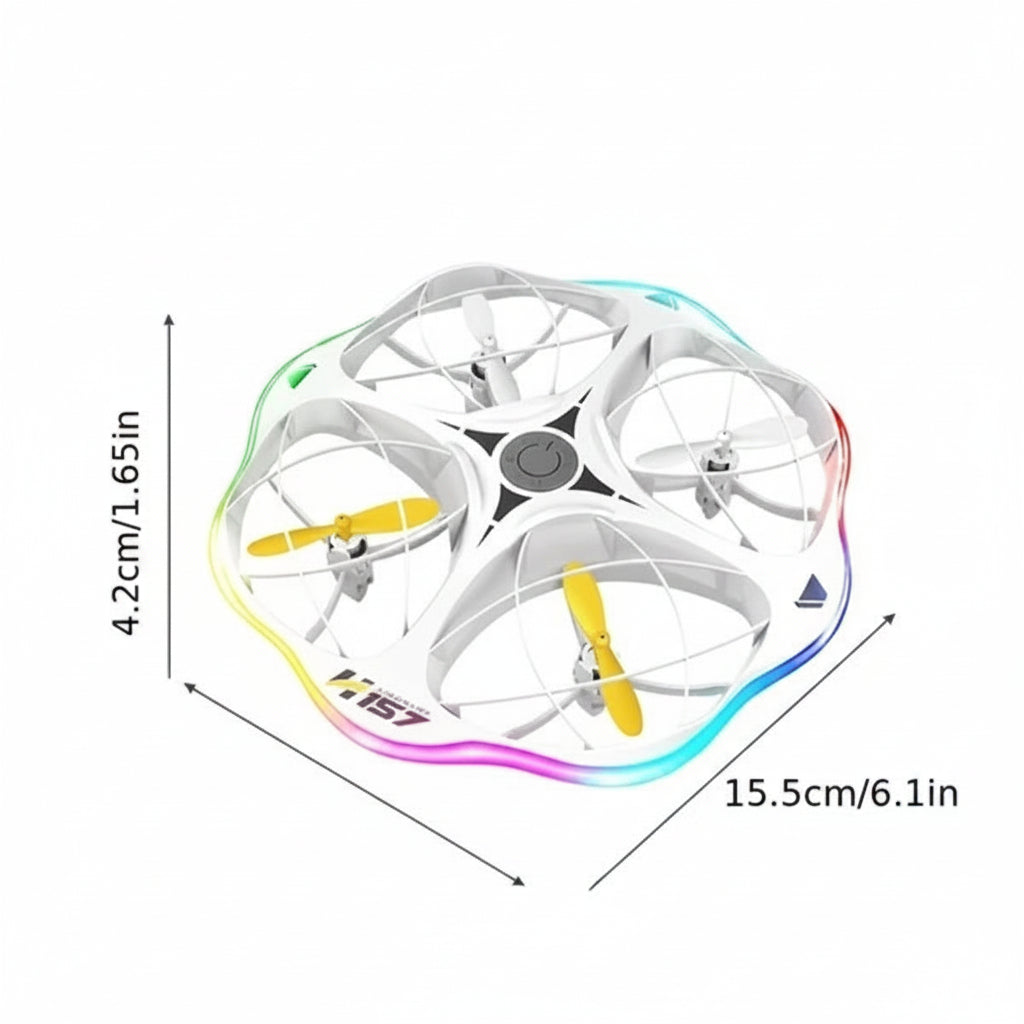 Kompakte Mini Drohne mit Propellerschutz, LED-Beleuchtung und stabilem Flugdesign für Kinder und Anfänger