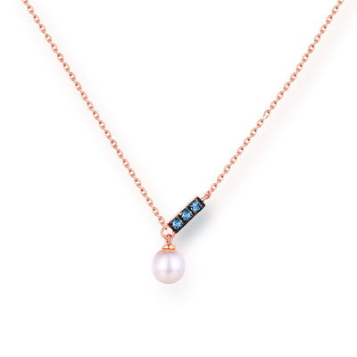 Halskette „Pearl Glow Blue“