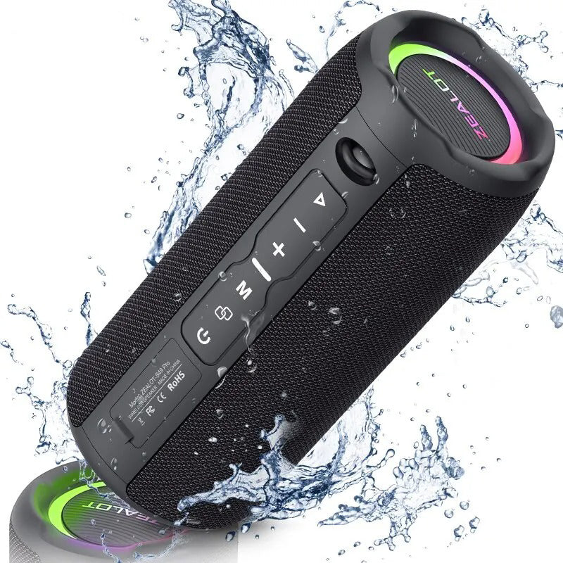 Wasserdichter Bluetooth Lautsprecher mit 20 W, Bass Boost und RGB Licht