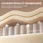 Chaise Gaming Ergonomique Massante et Coussin Lombaire Chauffant, Fauteuil Gaming Inclinable en Lin, Accoudoirs 3D, Noir