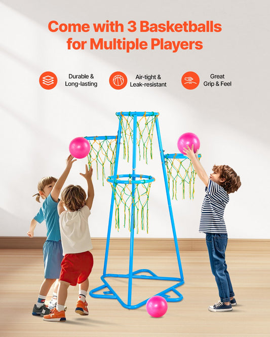 MultiHoop Kids Basketball Set – Höhenverstellbares Spielsystem mit 4 Körben