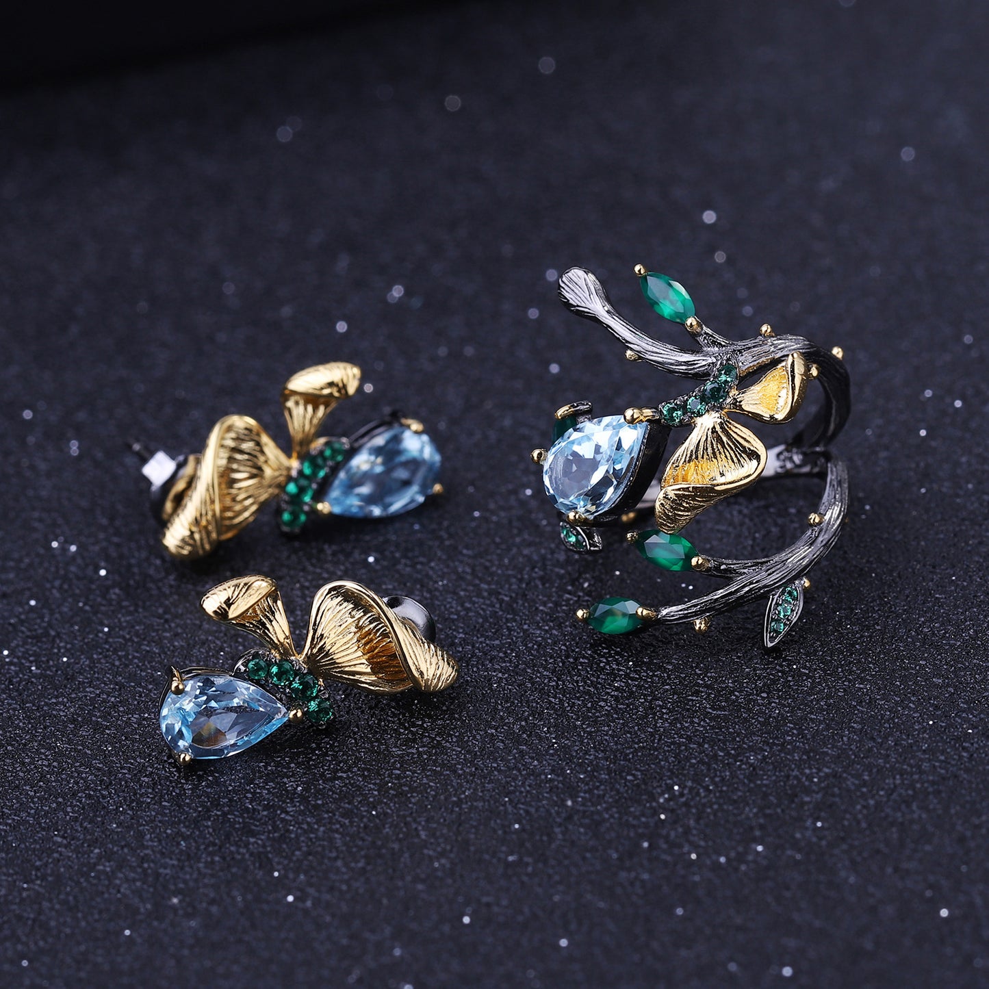Ohrringe „Golden Bloom Topaz“