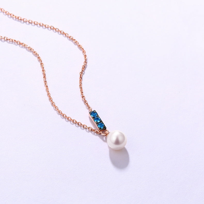 Halskette „Pearl Glow Blue“