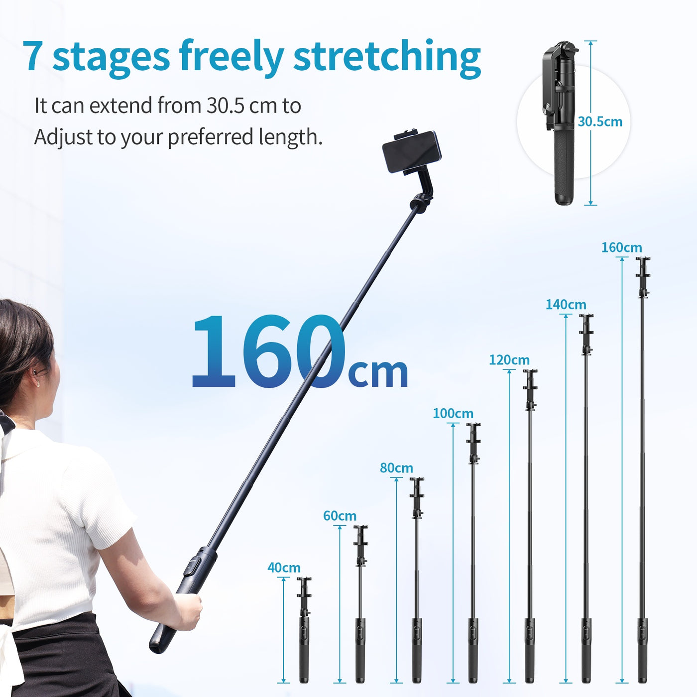 Teleskop Selfie-Stativ „Extend Shot Pro“ – Stabil, flexibel & immer im richtigen Winkel