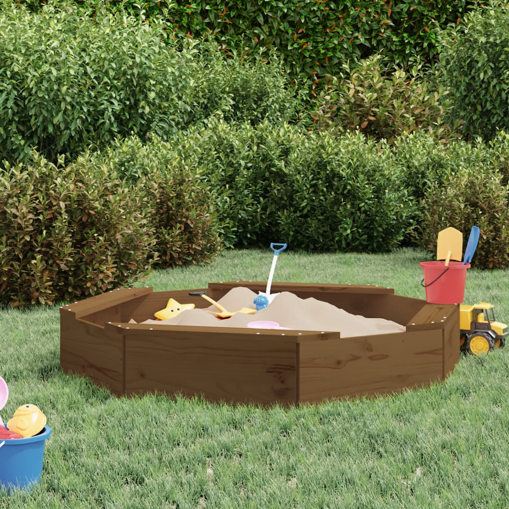 NaturePlay Mini Holzsandkasten – Kompakter Sandkasten aus Kiefernholz