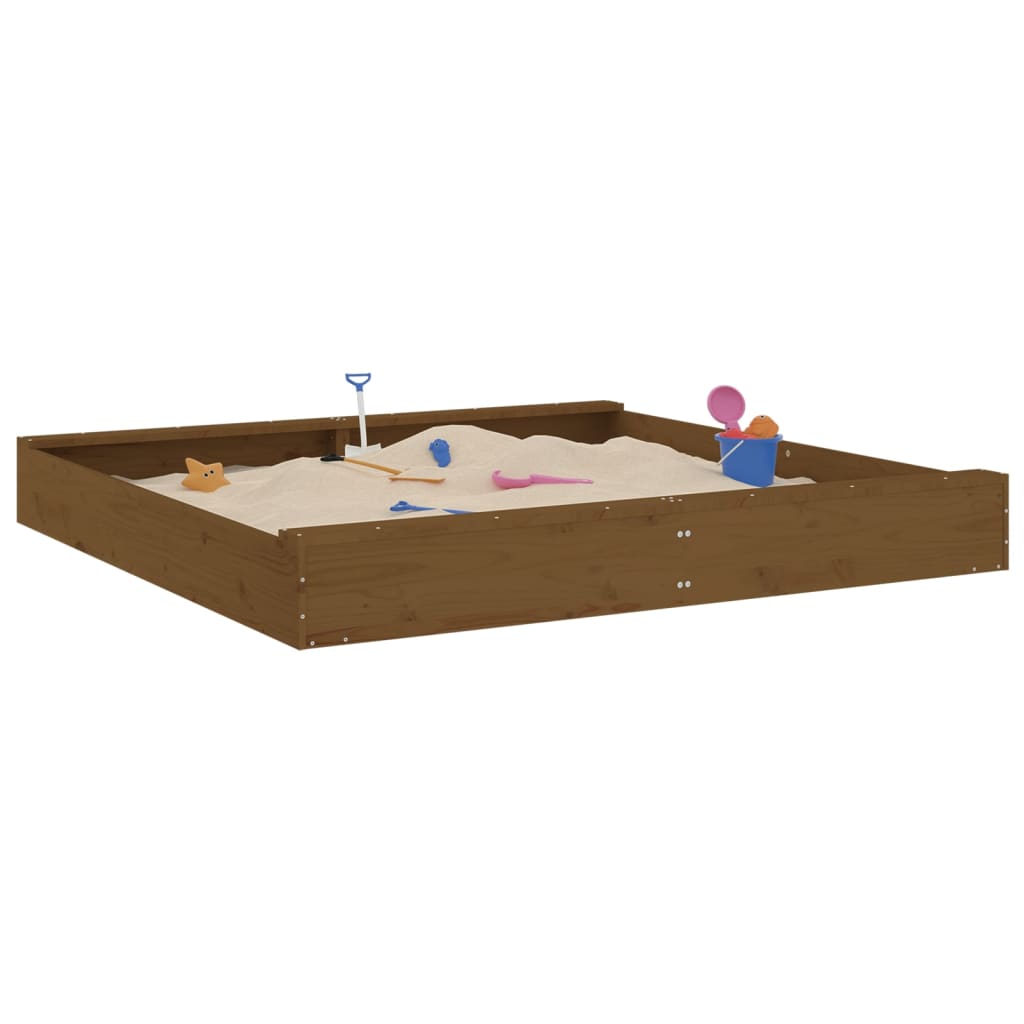 NaturePlay Holzsandkasten – Quadratischer Sandkasten aus Kiefernholz