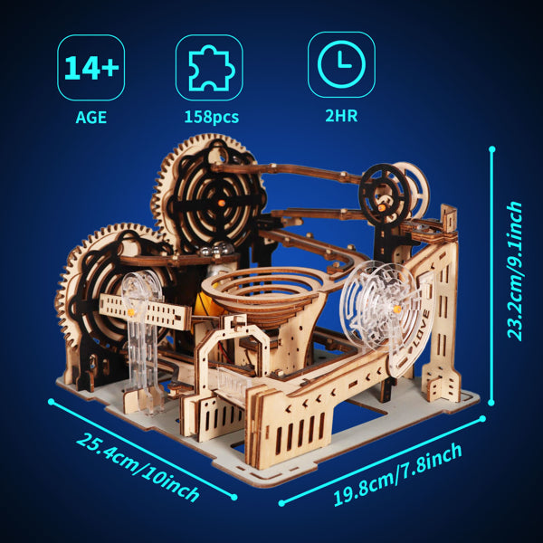 Marble Flow – Mechanisches 3D Holzpuzzle mit Kugelbahn & Spieluhr