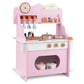 LittleChef Spielküche aus Holz – Rosa Kinderküche mit Zubehör