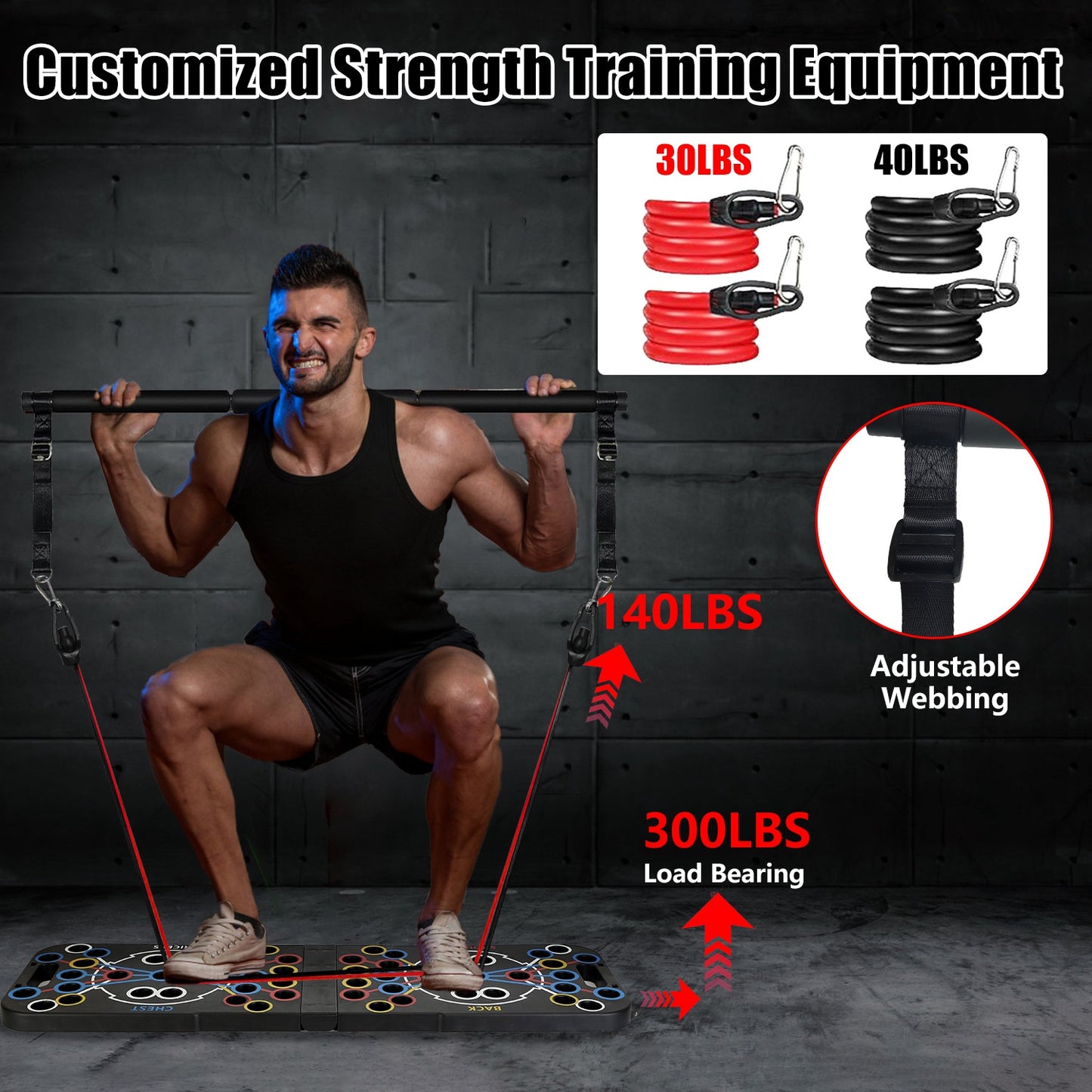 Home Gym Set „FlexFit Station“ – Faltbares Push-Up Board & Komplett-Trainingssystem