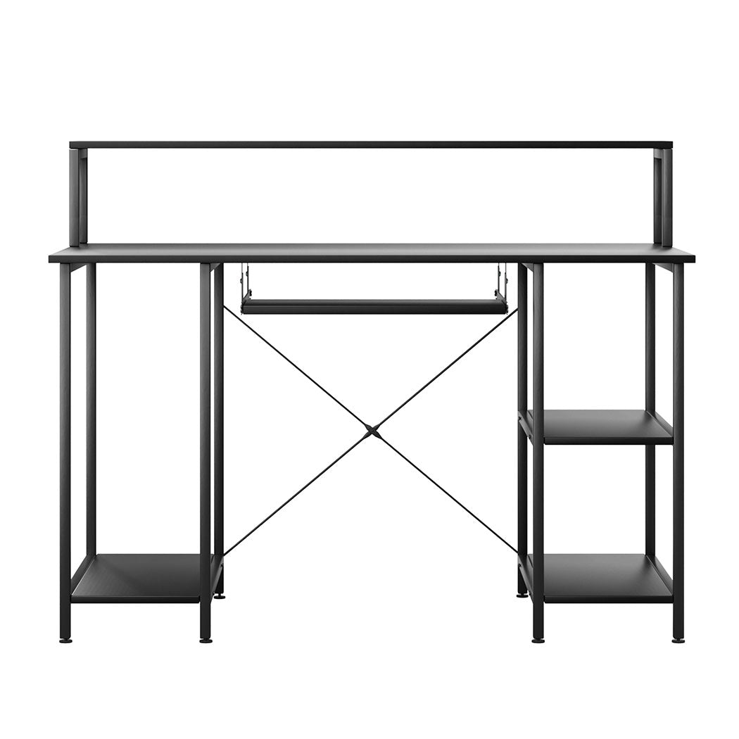 Levede Computertisch 120 cm mit Monitorablage und Tastaturauszug
