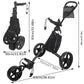 Faltbarer 3 Rad Golf Trolley aus Aluminium in Schwarz
