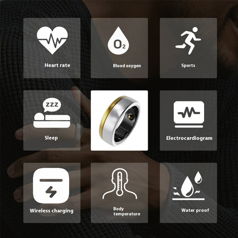 Smart Ring „VitaPulse Ring“ – Eleganter Health-Tracker aus Titan