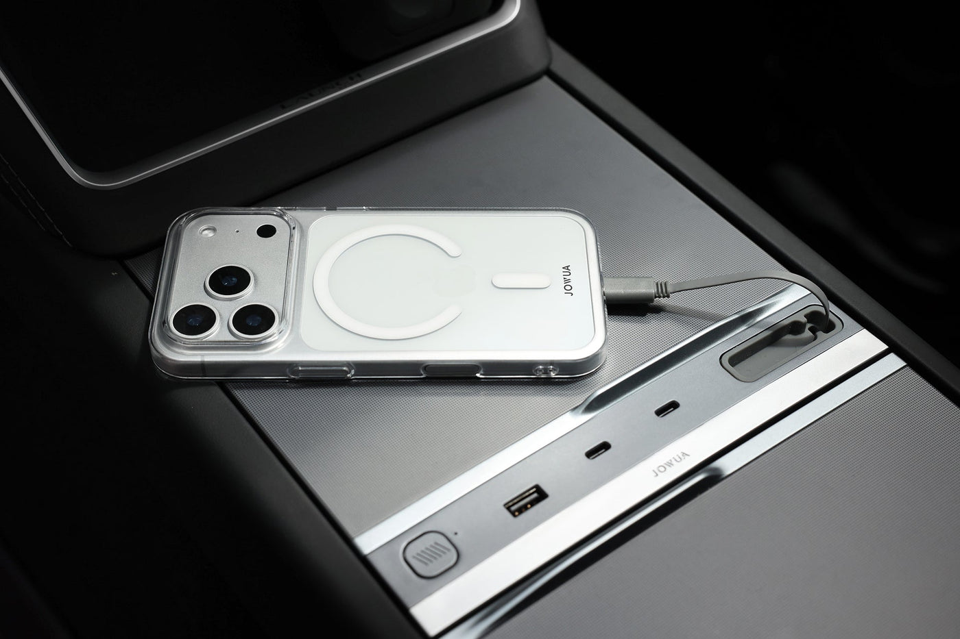 iPhone 17 MagSafe Hülle für Tesla Halterung mit Tether Tab