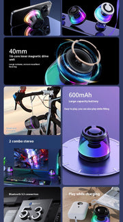 RGB Bluetooth-Lautsprecher „Glow Bass Mini“ – Magnetisch, leuchtend & kraftvoll
