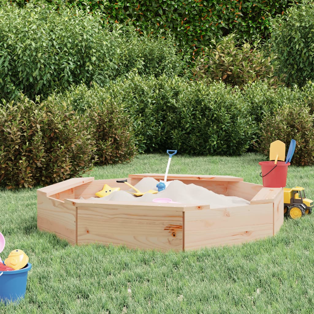 NaturePlay Mini Holzsandkasten – Kompakter Sandkasten aus Kiefernholz