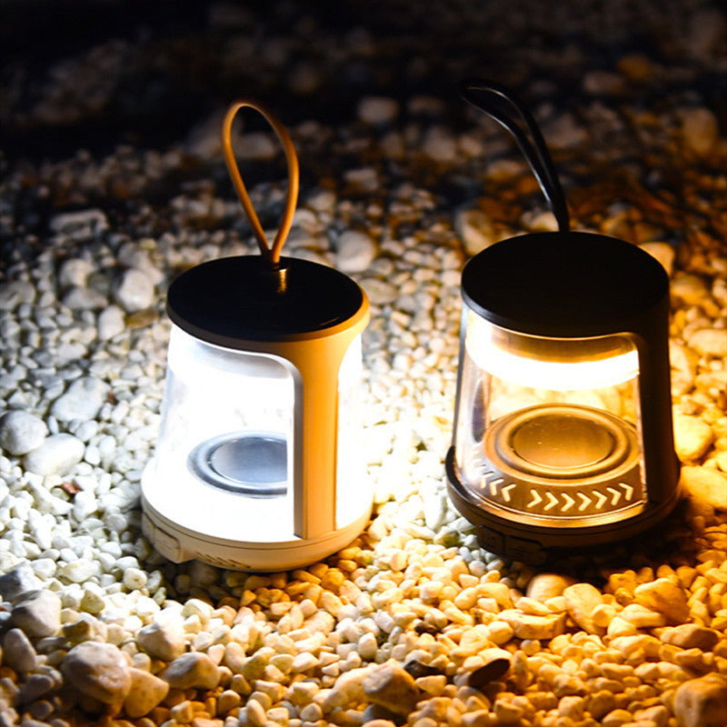 Zwei tragbare LED Campinglampen mit warmem und hellem Licht für Outdoor, Camping und gemütliche Abende draußen