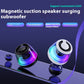 Kompakter Bluetooth-Lautsprecher mit RGB-Beleuchtung und starkem Bass im futuristischen Gaming-Design