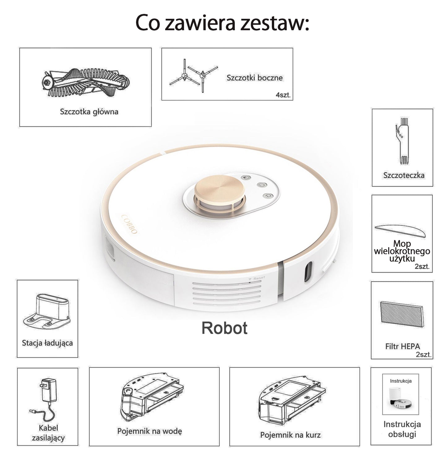 COBBO PRO 27 Saugroboter mit Wischfunktion und Lasernavigation
