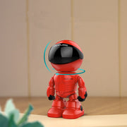 Kleiner roter Roboter Bluetooth Lautsprecher mit drehbarem Kopf und modernem Design für Schreibtisch oder Zuhause