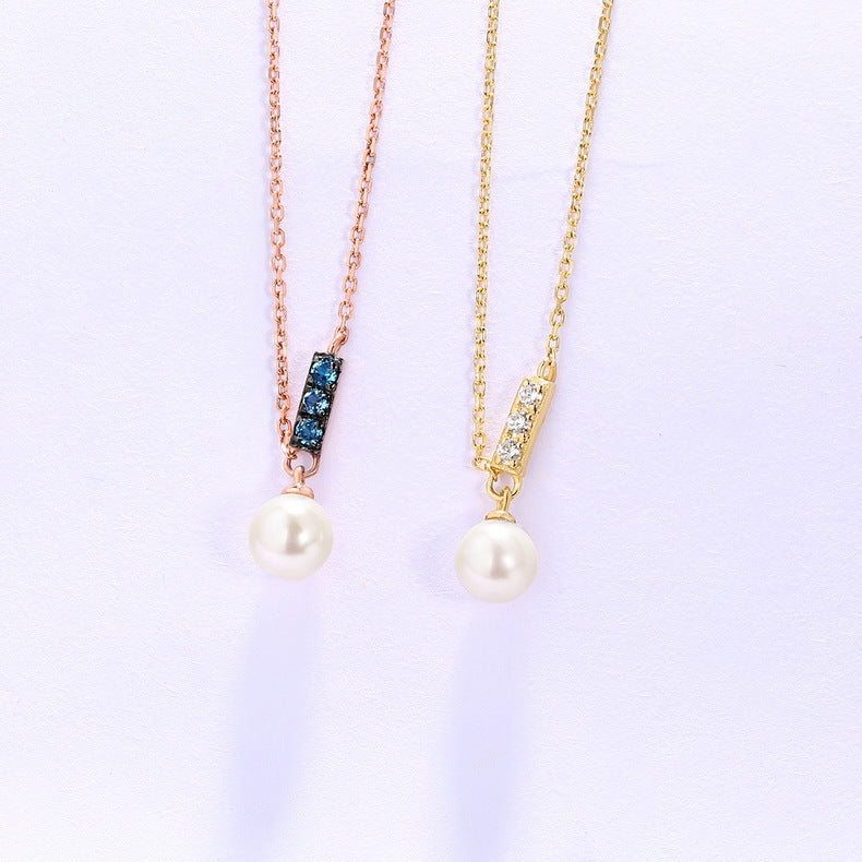 Halskette „Pearl Glow Blue“