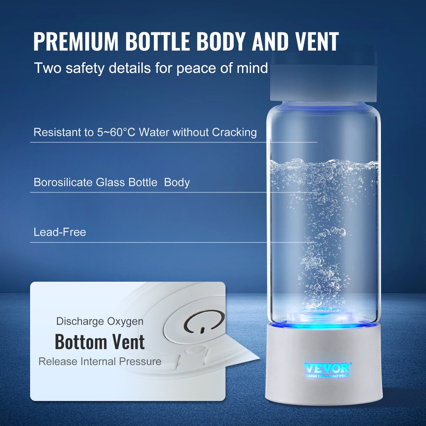 Wasserstoff-Wasserflasche „HydroPure Bottle“ – Tragbarer Generator mit Inhalationsfunktion
