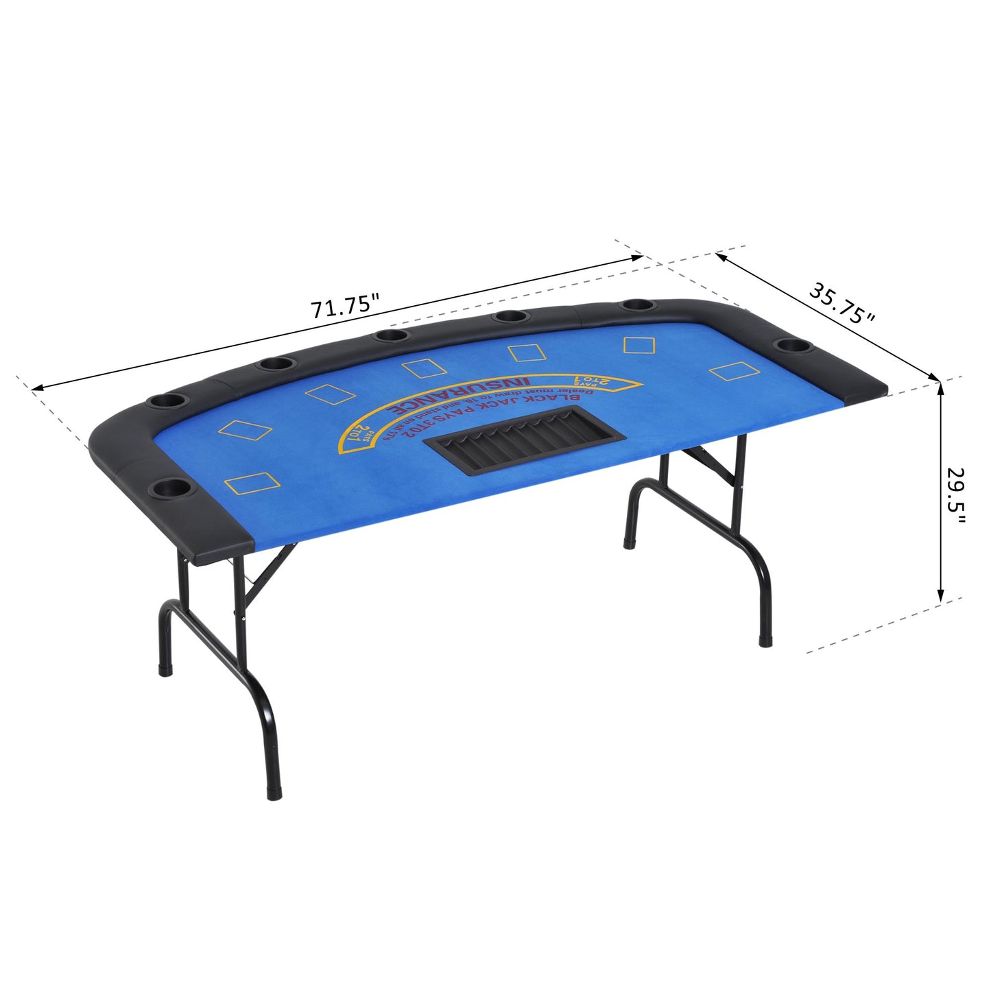 Klappbarer Pokertisch „Casino Blue 7“