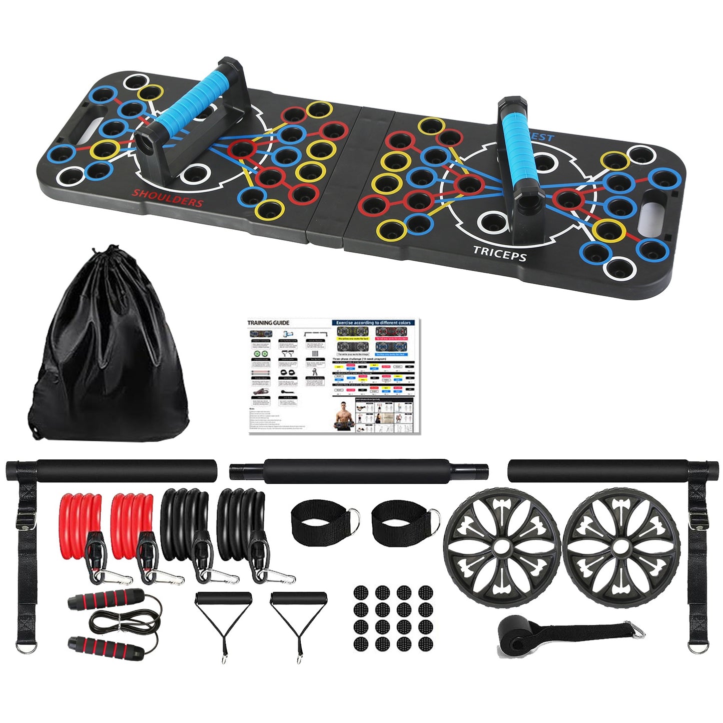 Home Gym Set „FlexFit Station“ – Faltbares Push-Up Board & Komplett-Trainingssystem