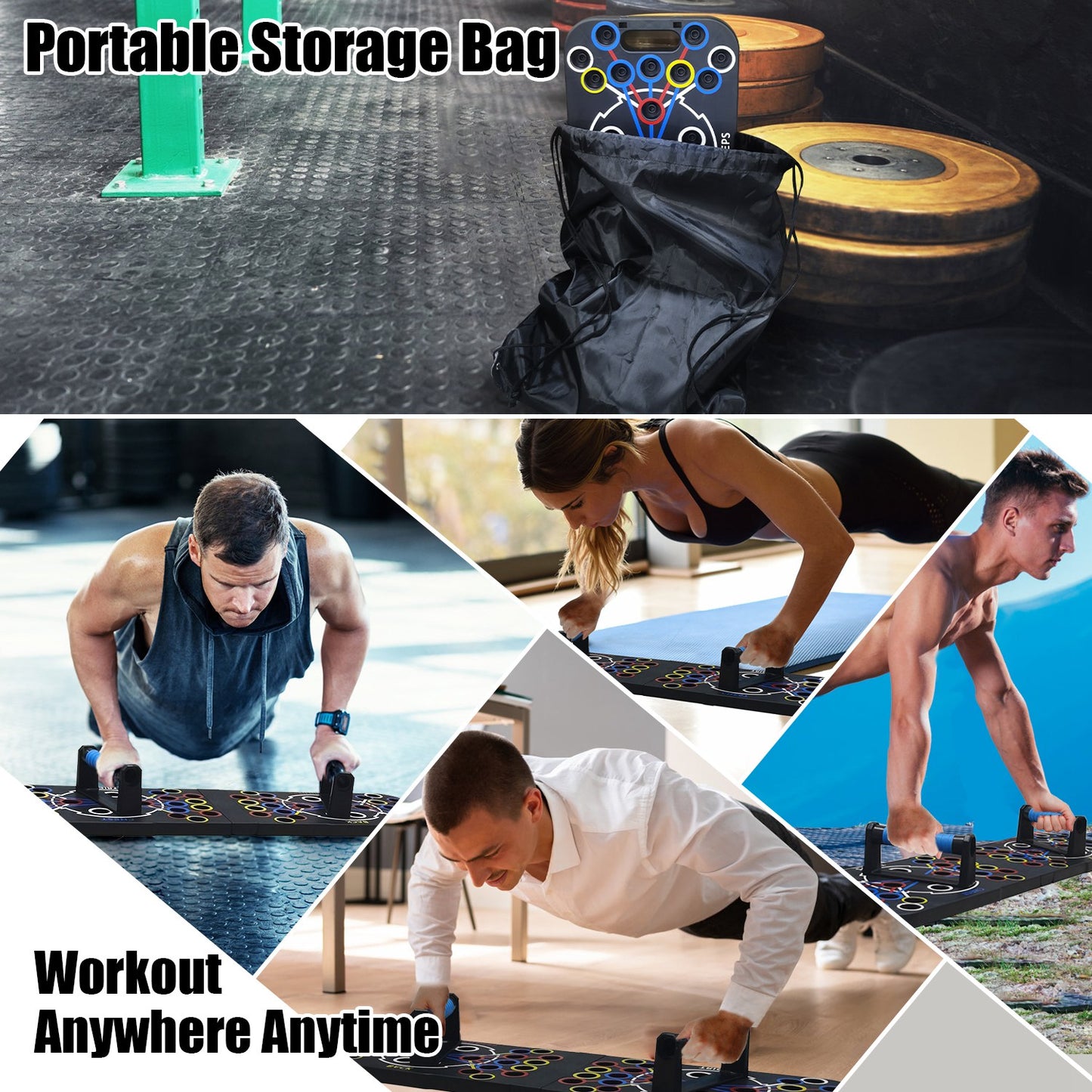 Home Gym Set „FlexFit Station“ – Faltbares Push-Up Board & Komplett-Trainingssystem