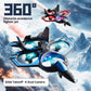 360° Drohne im Kampfjet Design mit Hinderniserkennung, LED-Lichtern und Dualkamera für actionreiche Flüge
