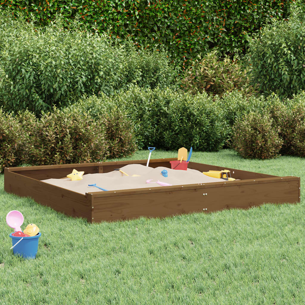 NaturePlay Holzsandkasten – Quadratischer Sandkasten aus Kiefernholz