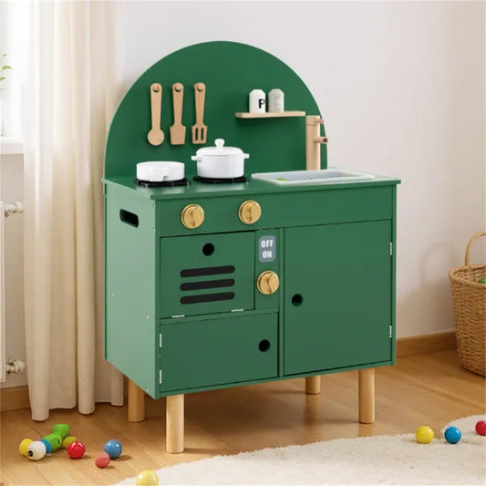 NordicChef Spielküche aus Holz – Moderne Kinderküche in Grün