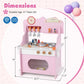 LittleChef Spielküche aus Holz – Rosa Kinderküche mit Zubehör