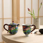 Cloisonné Lotus Koi Luxus Tasse mit kunstvoller Emaille-Veredelung