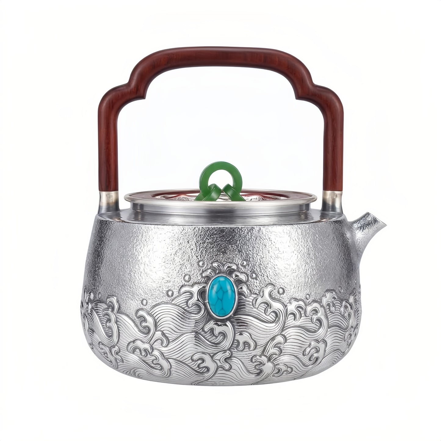 Silver Jade Harmony Luxus Teekanne aus edlem Silber